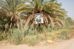 A poster commemorates a martyr on the way to the Euphrates River in Al-Hilla, Iraq